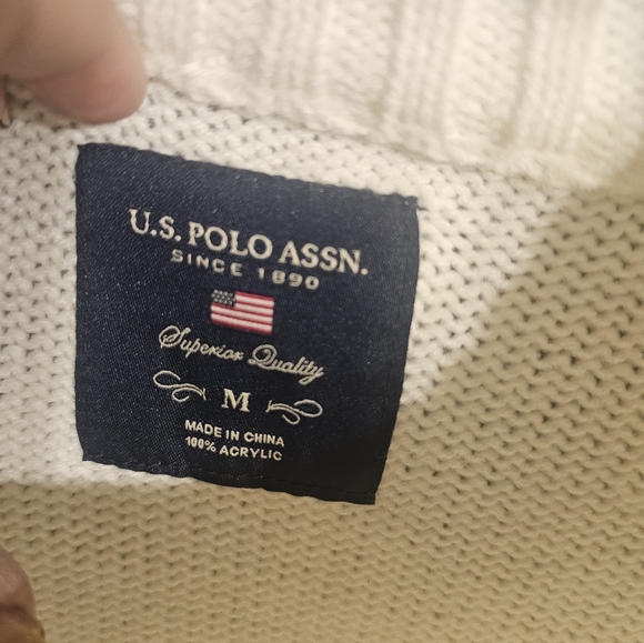 U.S. Polo Assn. Cream Cowl Neck Sweater - Picture 4 of 5
